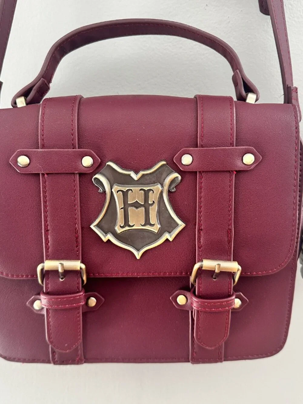 Harry Potter Hogwarts Satchel Purse 🦉 Maroon Burgundy Crossbody Bag Adjustable